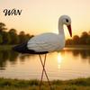 Lightweight Bird Sculpture Garden White Statue 23.6" Long Leg Standing Anti-fade Outdoor Decor Decorative Resin Ornament for Pond Yard Lawn
