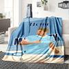 Manchester City Football Player De Bruyne Themed Flannel Blanket Personalized Name All Seasons Comfort Fashionable Design Suitable For Sofa Bed Travel