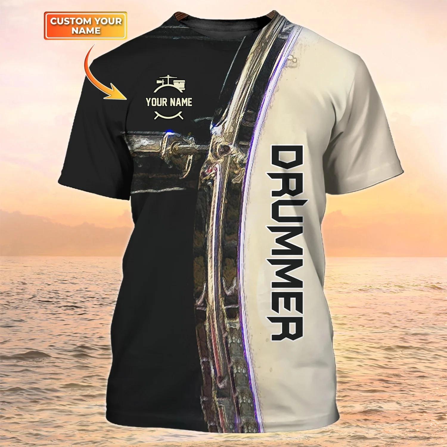 

Последняя летняя мужская модная футболка Drummer DW121 с персонализированным именем Drummer 3D-печатная футболка нейтральная повседневная футболка подарок 6XL серый