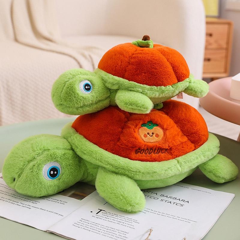Cute And Cuddly Plush Toy Good Persimmon Turtle For Kids And Girls, Cartoon Style