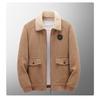 Autumn/Winter Men's Corduroy Lambskin Jacket, Loose, Thickened, Casual Lapel Men's Coat