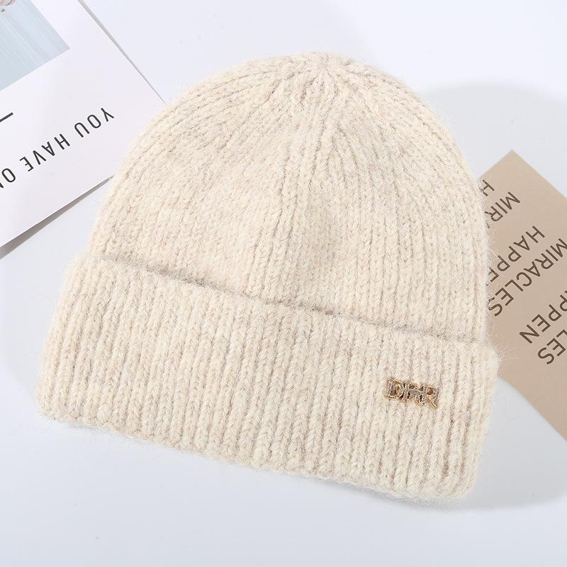 Hat Women's Warm Knitted Korean Edition Trendy Versatile Casual Look Small Thick Cross Border