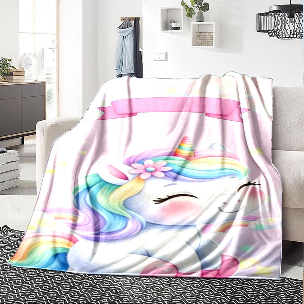 1pc Unicorn Name blanket Lightweight Flannel Throw for Sofa Bed Travel Camping Livingroom Office Couch Chair
