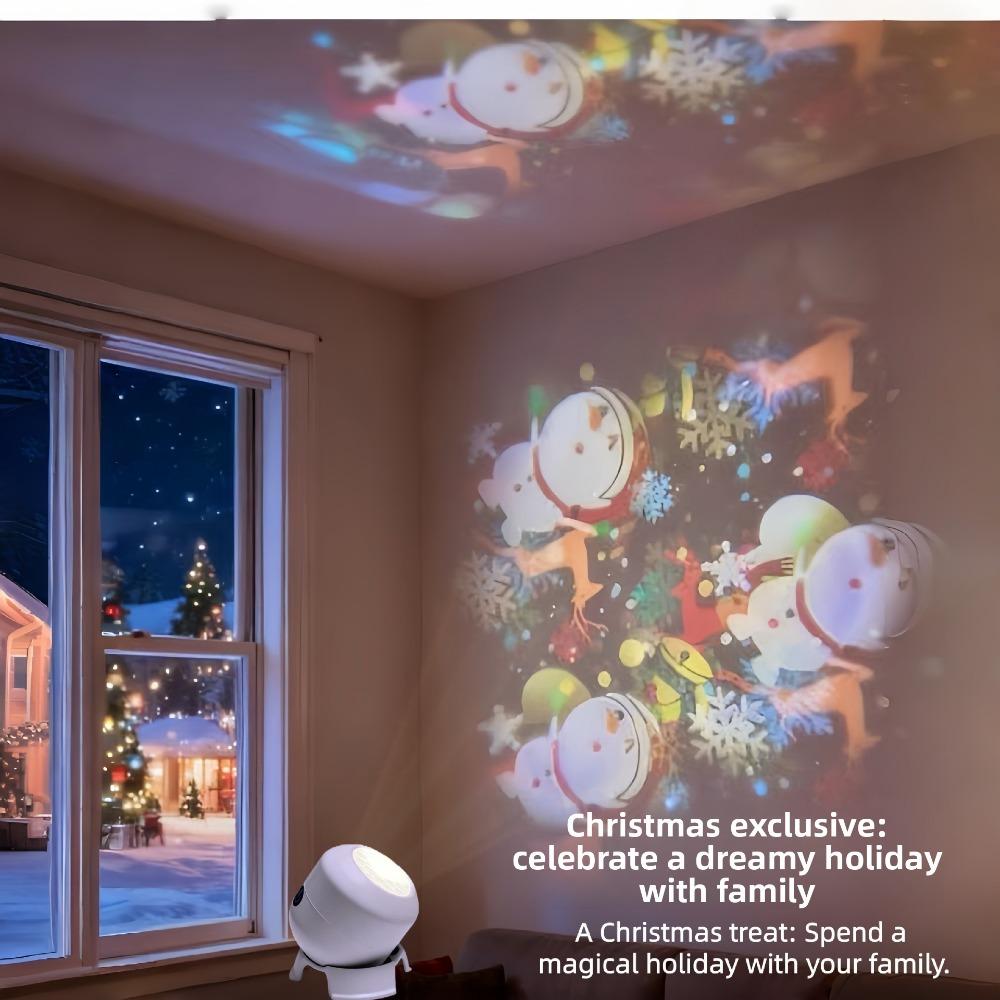 **Luz de Projeção LED de Natal Múltiplos Padrões Coloridos Giratórios Decoração Ambiente de Halloween**