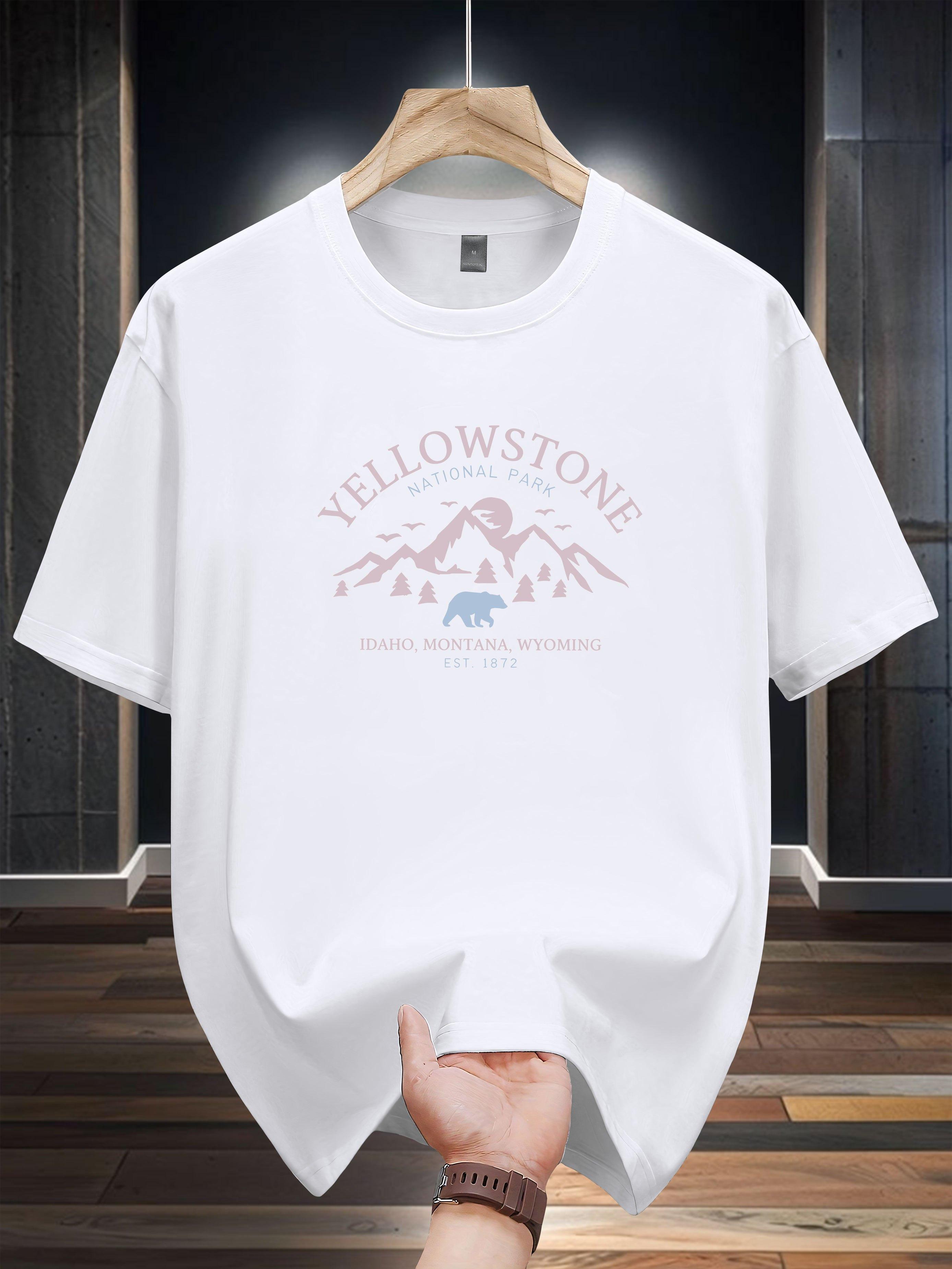 Yellowstone National Park Graphic T-shirt - Casual Crew Neck Tee L