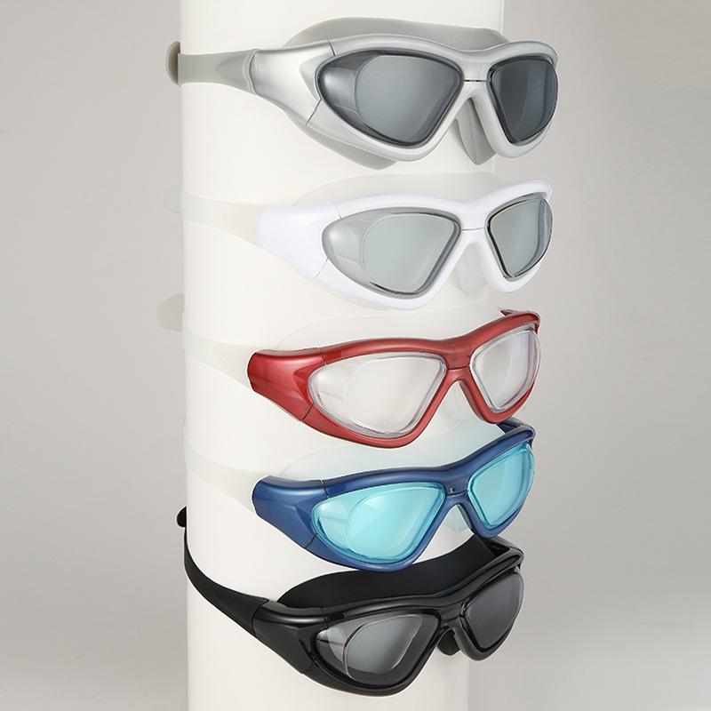High-Definition Anti-Fog Swimming Goggles for Adults - Large Frame, Flat Lens