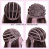 Synthetic Cosplay Wig Pink Highlighted Wig Long Straight Hair with Bangs Heat - Resistant for Women Cosplay & Daily Wear