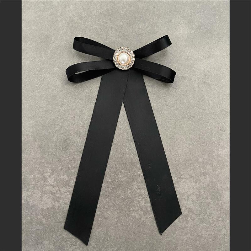 

Camellia Bow Brooch Black White Fabric Tie Badge Mourning Corsage Pin High-end French Elegant Bag Clothes Scarf Accessory Brooch