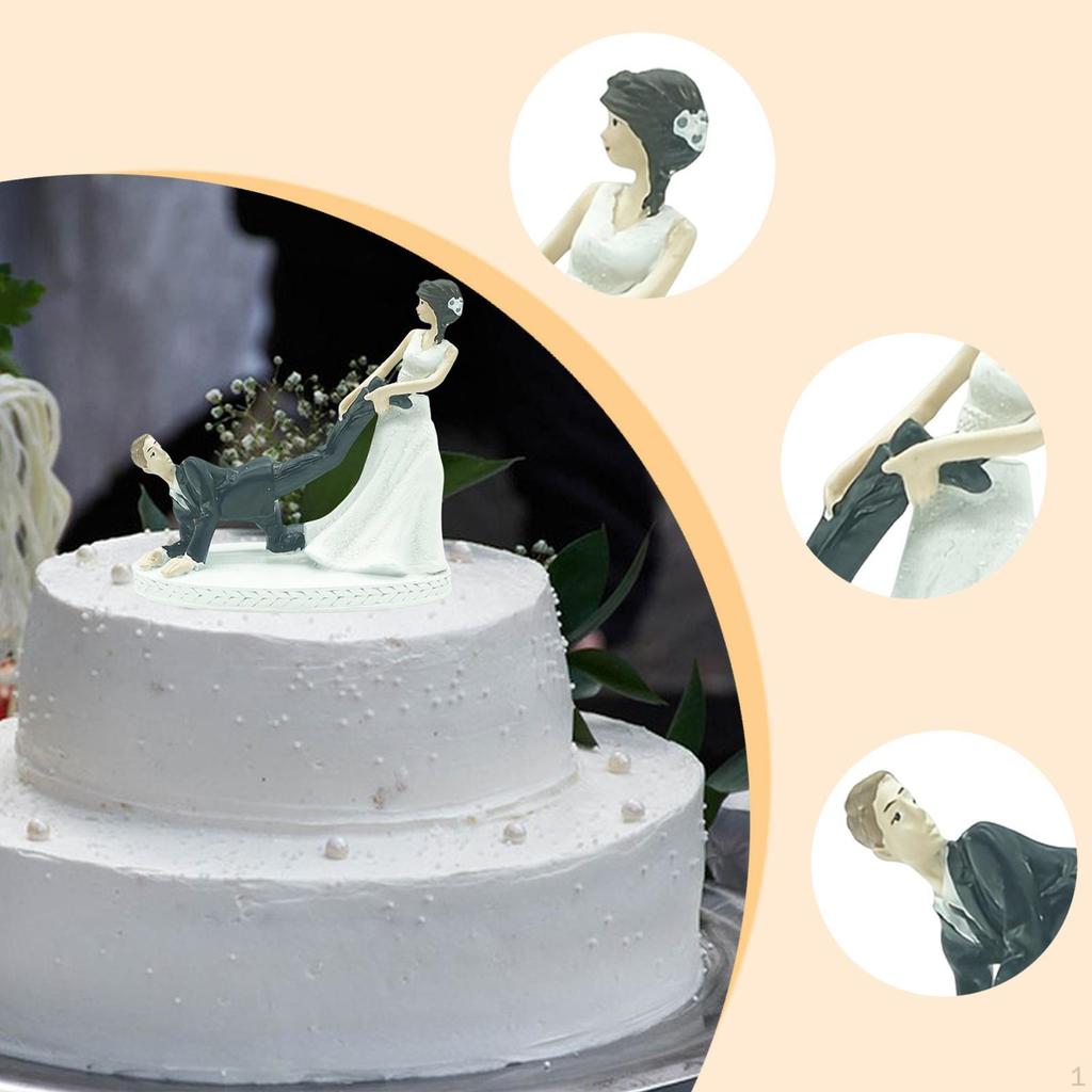 Bride Groom Figurine Wedding Cake Topper Accessory Craft Couple Statue Ornament