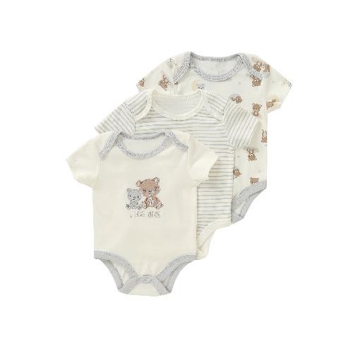 New Three-piece Baby Clothes Fart Clothes Short-sleeved Summer Printed Children's Clothing Baby One-piece Suit