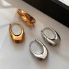 Gold Oval Ear Buckle 2026 Explosive Metal Earrings Light Luxury French Minimalist Design Earrings