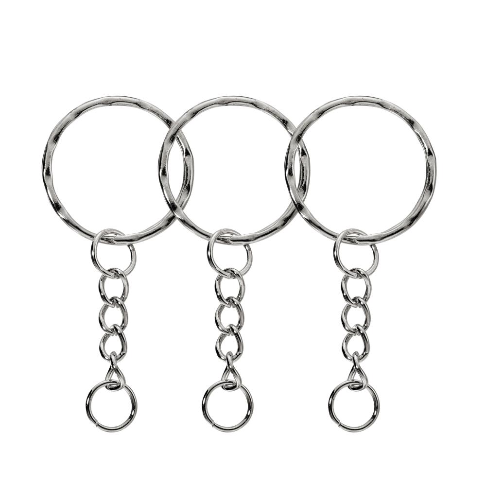 50Pcs/Lot Key Ring Key Chain Round Split Keyfob Keyrings With Jump Ring For Keychain Pendants DIY Jewelry Making Accessories