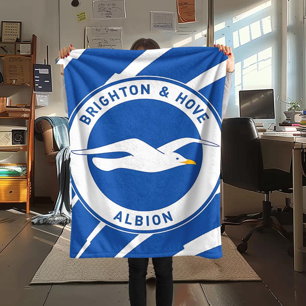 1PC Brighton Print Flannel Blanket, High quality All Seasons, Home Decor, Warmth and Comfort, Perfect for Christmas Gifts