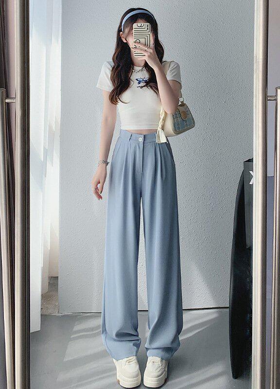 Women's 2024 High Waist Casual Straight Leg Suit Pants