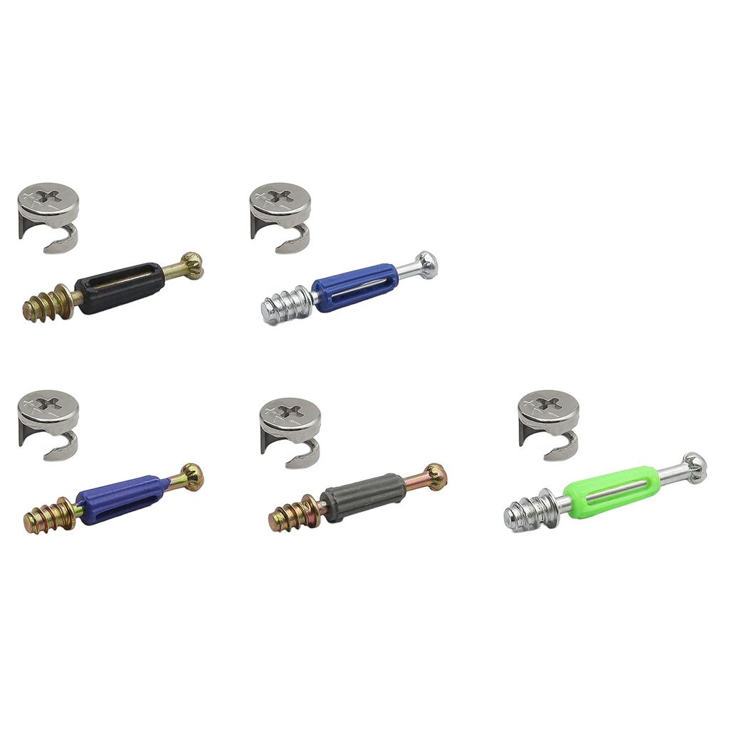 100Pcs Eccentric Wheel Cabinet Lock Nut With Screws for Secure Furniture Assembly Portable for Cabinets and Dressers