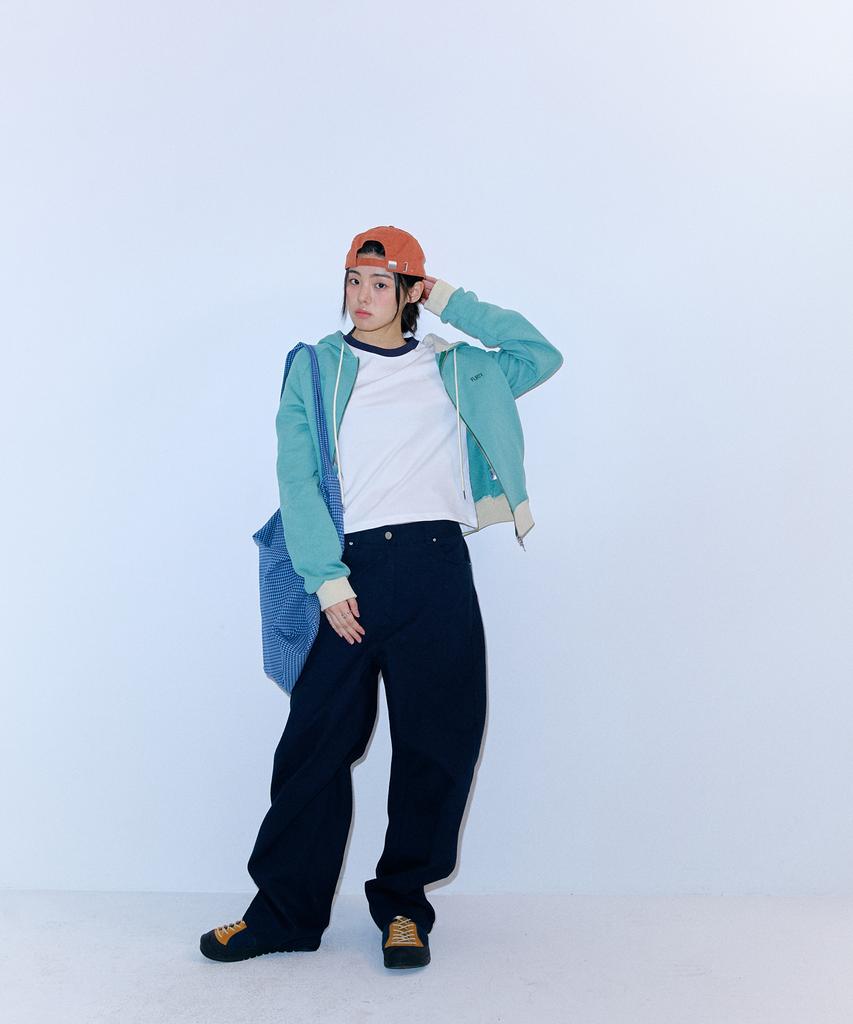 Peulleoti Star Pocket Wide Curve Pants (Navy)