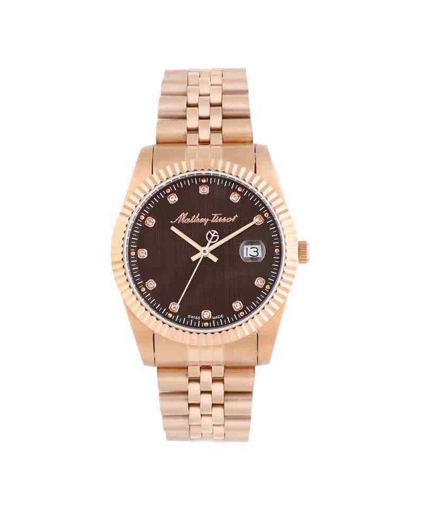 

Mathey-Tissot Mathy II Кварцевые мужские часы из нержавеющей стали с коричневым циферблатом из розового золота H710PRM коричневый
