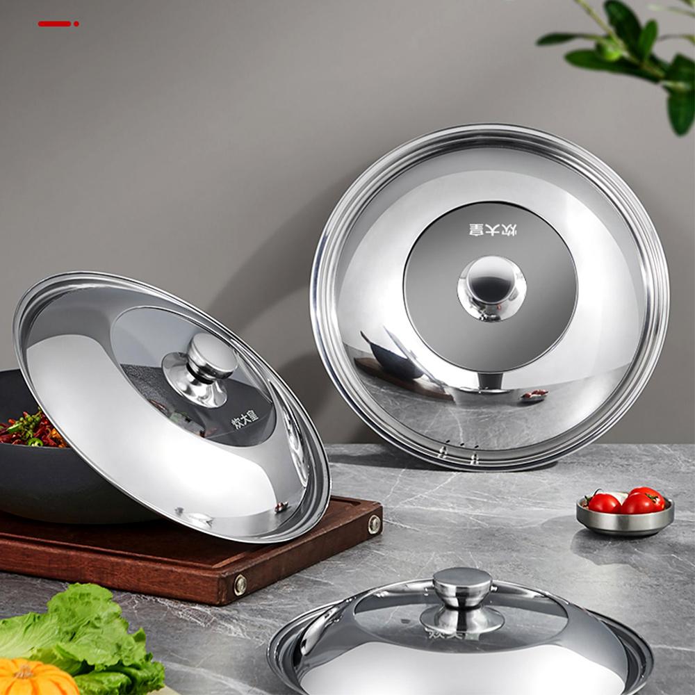 COOKER KING Visible Cooking Wok Pan Lid Stainless Steel Universal Pan Cover Visible Replaced Lid for Frying Wok Pot Quality Dome