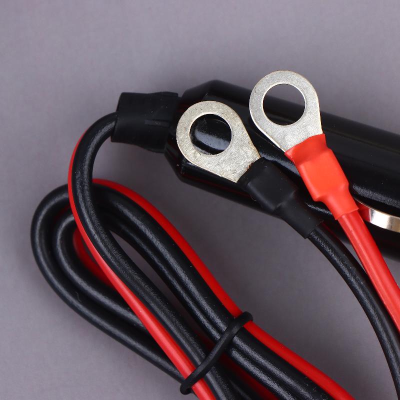 Autostromversorgungs-Wechselrichterkabel 50 cm Auto-Zigarettenanzünder-Stecker Kabelbuchse Mit Batterie-Augenterminal-Anschluss
