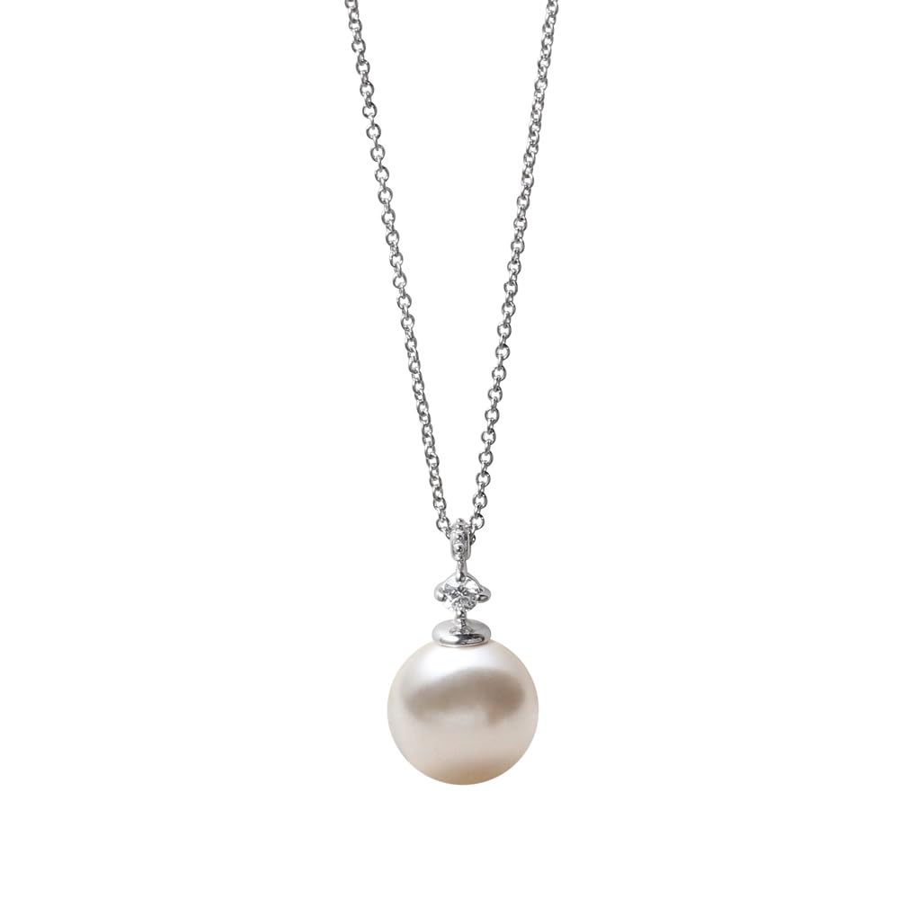 

[VOTRE COUTURE] High-Quality Japanese-Made Pearl Necklace, Single Pearl Pendant, Cream White Silver, 10mm Pearl, 6-Month Brand Warranty
