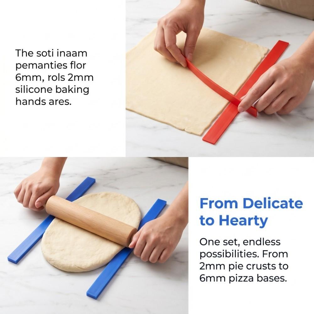 6PCS Measuring Strips Professional Silicone Measuring Dough Strips Bakery Catering