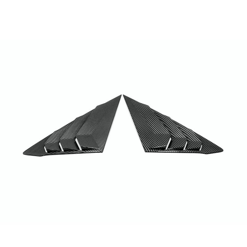 2PCS Side Window Louver Shutter Cover Trim For Honda Civic 11th + Carbon Fiber ABS Black
