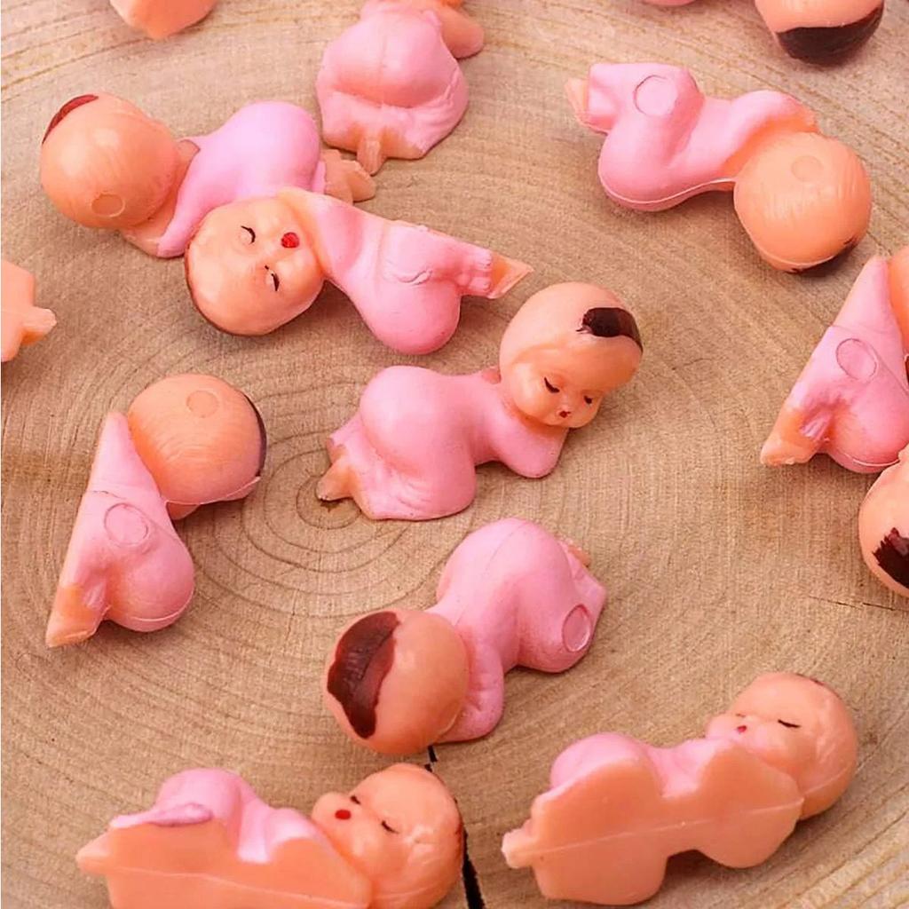 150/100/60/30 Stück Mini-Plastikbabypuppen für Babyparty Eiswürfelspiel Mini-Baby Geschlechtsenthüllung Babyparty Gastgeschenke Dekoration 5