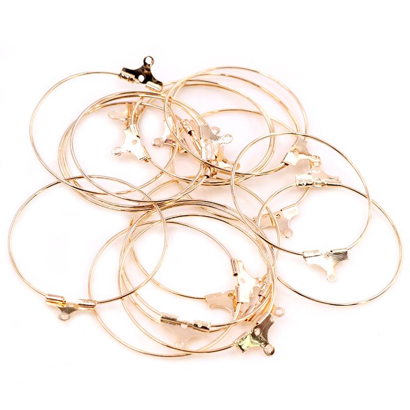 30pcs 20 25 30 35 40 45mm Hoop Earrings Big Circle Ear Wire Hoops Earrings Findings For DIY Jewelry Making Supplies Accessories