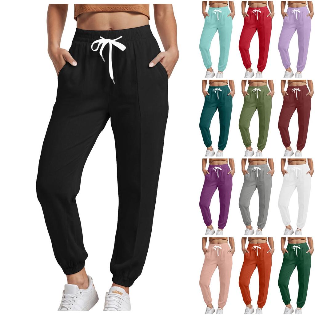 Solid Color Women Pants Pocket Long Women Casual Harem Pants Streetwear Tracksuit Pants For Women Jogging Sports Pants