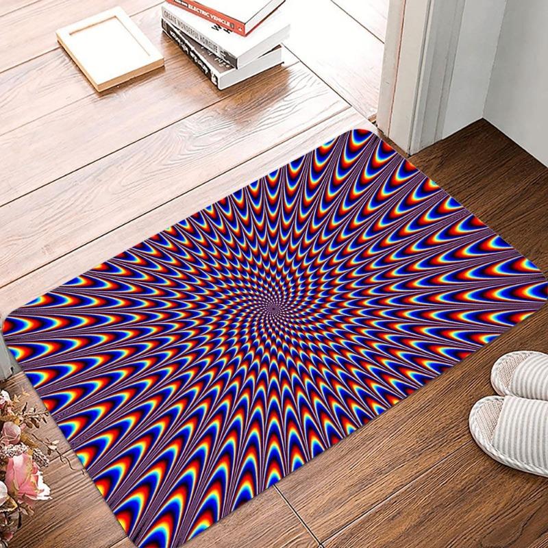 3D Illusion Printing Non-Slip Small Rug Waterproof Easy To Clean Floor Mat for Indoor Outdoor Use Durable Home Decorate Fashion