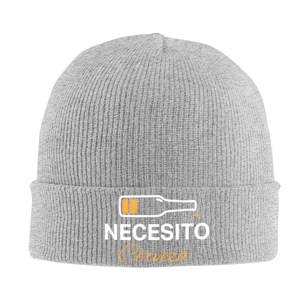 Necesito Cerveza  Knit Cuff Beanie Skull Hats For Women Men Funny Winter Warm Bonnet Hats