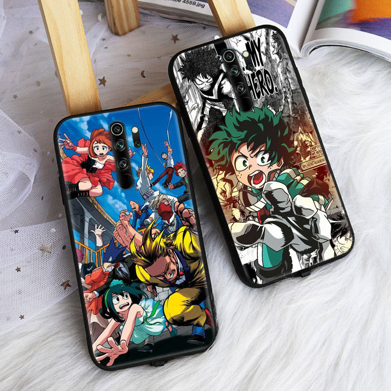 Black Case for Xiaomi Poco X6 X4 M5 M6 F5 F6 C65 C55 C50 C51 C40 Pro Redmi 14C A3X 13C 12C 11T 10A 9C Note 7 6 8A Plus W-49 My Hero Academia