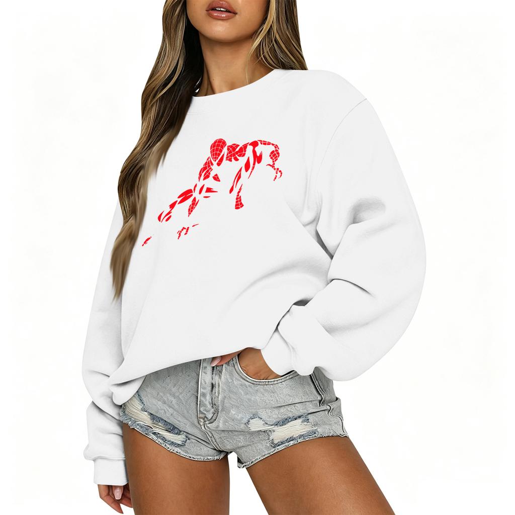 Women's Casual Long Sleeve Round Neck Blouse with Print for Daily Wear