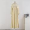 Muslim Loose-Fit Long-Sleeve Solid Pullover Robe, Knee-Length Dress for Spring and Autumn