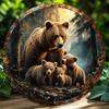 Iron Bear Family Wall Art Rustic Wilderness Print Metal Art Decor Indoor Outdoor Home Bar Cafe Office