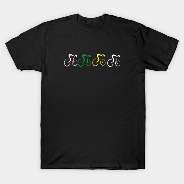 Men Black Print T-shirt Cycling Le Tour De France 2025 No-Cut Transfer Paper Print Cotton Tshirt M чёрный