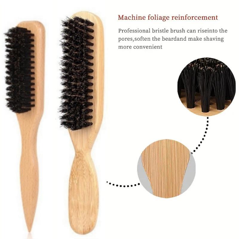 3style Boar Bristle Hair Brush Multifunctional Beard Comb for Flattening Hair & Sleek Ponytail Bun Create Sleek Frizz-Free Look