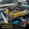 Mould King 10224 V12 Motor Bausteine, 974 Teile, Funktionierendes Automotormodell, STEM Pädagogisches DIY Ingenieur Bausatz, ab 8 Jahren, Geschenk für Kinder und
