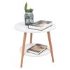 White 2 Layer Storage Coffee Table Side Table Living Room Balcony Furniture for Home