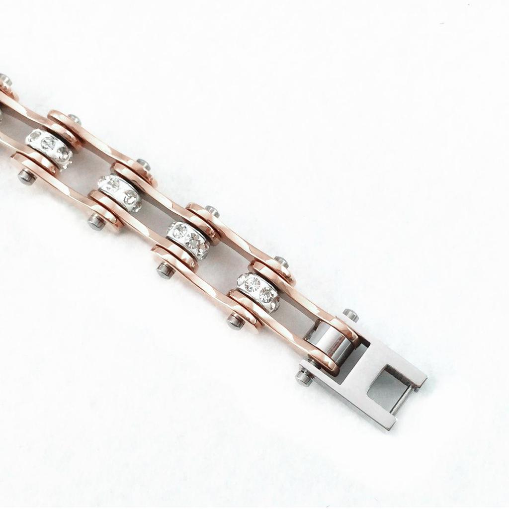 Stainless Steel Bike Chain Bracelet: Custom Colors for Couples & Bikers