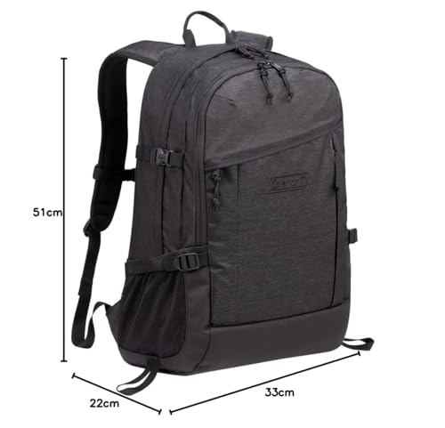 Coleman Walker Daypack, 33L, Lightweight, Black Heather, for Outdoor Activities and Commuting