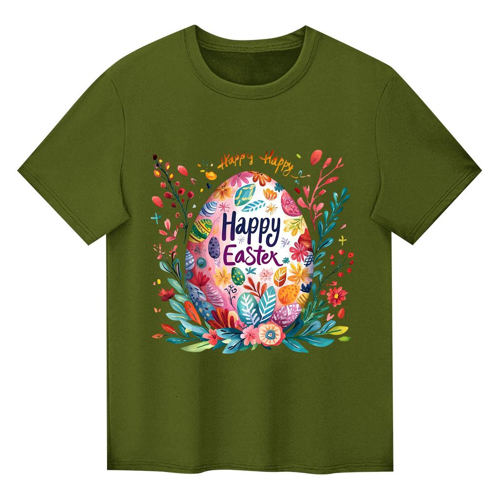 Barn Tryckt Kortärmad Rundhalsad Casual Bekväm Lös Lätt Topp