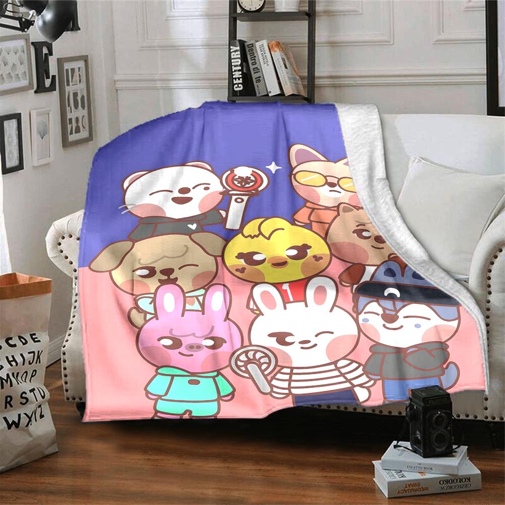 1Pc Kawaii Friends Together Blanket For Couch Bed Plush Cozy Fuzzy Blanket Super Soft Warm Blankets For Fall And Winter 091841