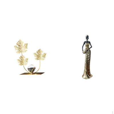 Leaves Statue Bookshelf Sculpture African Figurine Tribal Lady Vintage Art Crafts Decorative