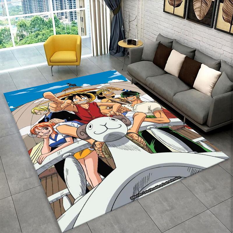 Anime Zoro One P-Piece Kreslený Koberec Rohožka do Herny Ložnice Obývacího Pokojí Pohovky Domácí Dekorace, Dětský Koberec Protiskluzová Podlahová Rohožka
