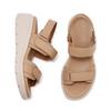 Wedge Easy to Walk [ZUYEE] Women's Sandals, Sole, Velcro, Comfort, Outdoor, Casual, Soft, in, Apricot, 22.5cm
