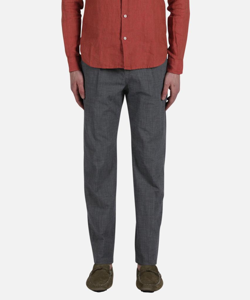 PANICALE Charcoal Micro Pattern Cotton Blend Pants