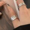 BFCLUB  Silver Color Irregular Letters Open Rings For Women Female Simple Retro Style Handmade Fine Jewelry Bijoux Birthday