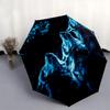 Wolf Pack Night Theme 8 Bone Hand Automatic Folding Fashion umbrella, Compact and Portable Design, A Perfect Gift for Birthday, Christmas or