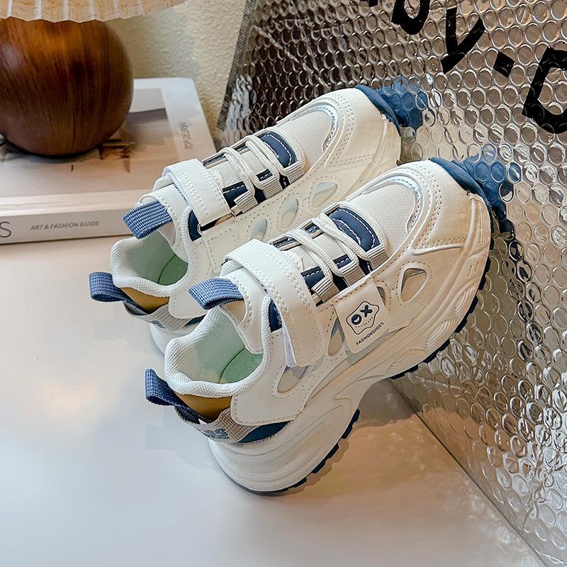 

Обувь для мальчиков 2025 новая весна дети старшего возраста жареная улица беговые кроссовки дети мягкая подошва папа маленькие белые туфли дышащие 30 синий